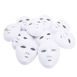 Party Masks Party Men Women 12pcs Diy Full Face White Masks Halloween Costuums Blank Painting Mask Dance Ghost Cosplay Masquerade Party Mask 230313