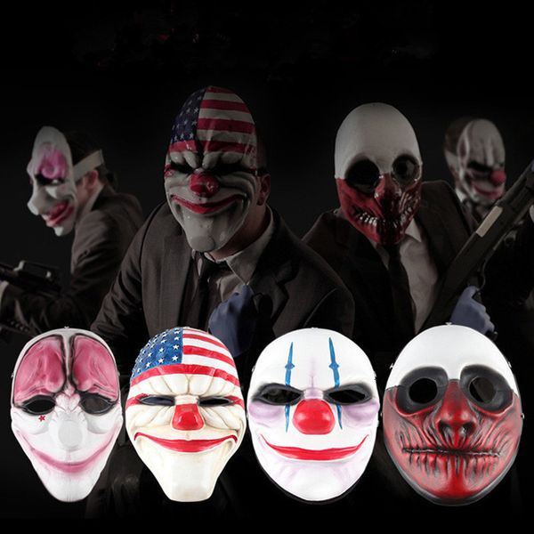 Masques de fête Payday 2 Masque Halloween Masques effrayants Party Maske Mascarade Cosplay Horror Clown Masque Funny Terror Mascara Villain Joke Maska 230614