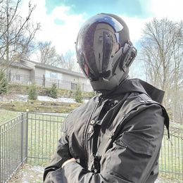 Máscaras de fiesta Masilla del ejército personalizado Coolplay Mechanical Scifi Gear Cyberpunk Cosplay Halloween Fit Music Festival Accesorios 230817