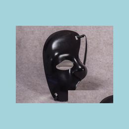 Feestmaskers Phantom van de opera Half Face Mardi Gras Masquerade Men Mask Xmas Halloween Venetian Grand Event Costume Right Drop del Dhos0