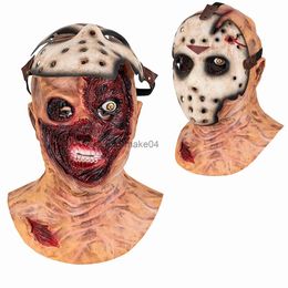 Partij Maskers Pjsmen Scary Jason Masker Horror Hacker Masker Volledige Hoofd Vampier Latex Kostuum Halloween Cosplay Props voor Volwassen Hoge kwaliteit J230807