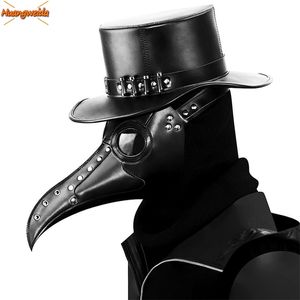 Masques de fête Docteur de la Peste Masque de Mort Noir Cuir Halloween Steampunk PU Carniv 220823