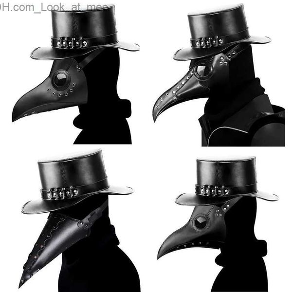 Máscaras de fiesta Doctor de la peste Máscara para la cara Scary Medieval Steampunk Raptor Disfraz Cosplay Carnaval gótico Divertido Halloween Máscara de cuero Adultos Q231009