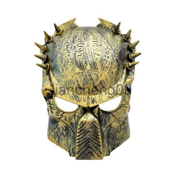 Máscaras de fiesta Máscara de depredador Máscara de terror de Halloween Máscara de lobo solitario Remache Máscara de hierro a presión Suministros de disfraces de cosplay Masque New Hot Predator Masks x0907