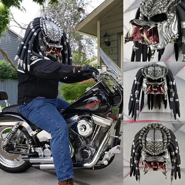 Parti Masques Predator Moto Casque Latex Plein Visage Chapeaux Halloween Cosplay Costume Prop Takerlama Alien Film 221110