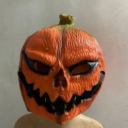 Feestmaskers Pompoenmasker Halloween duivelspook cospla latex hoofddeksel terreur rekwisieten pompoen 230923
