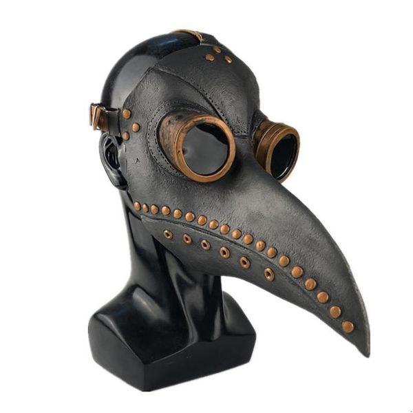 Máscaras de fiesta Punk Leather Plague Doctor Mask Birds Cosplay Carnaval Disfraz Props Mascarillas Masquerade Halloween 1060 B3 Drop Deliv Dh12U