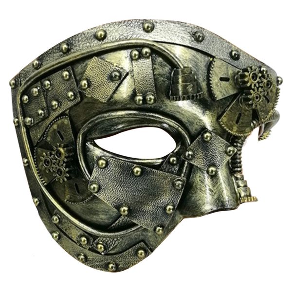 Máscaras de fiesta Estilo punk Casco veneciano Mecánico Steampunk Phantom The Operas Disfraz de Halloween Cara 230907