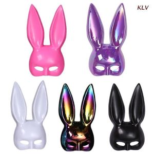 Masques de fête Masque de lapin Masque de jeu de rôle Masque de lapin de Pâques Halloween Carnaval Party Bar Discothèque Costume Sexy Half Face Mask 6XDA 230329