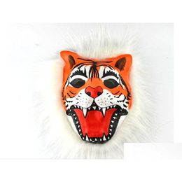 Feestmaskers realistische vacht manen latex masker py dieren tijger/leeuw/aap/wolf paronner face cosplay Halloween kostuum GB600 drop dhxz0