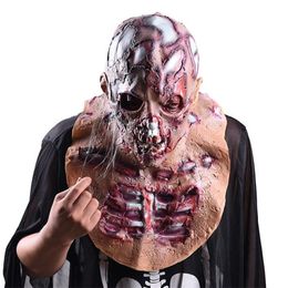 Máscaras de fiesta Realista Látex Scary Skull Cabeza completa Halloween Horror Cosplay Zombie Face 220901