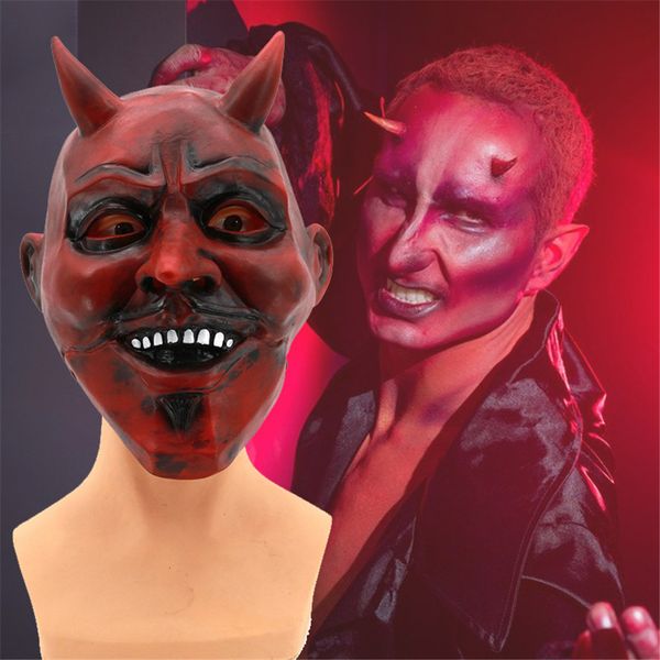 Masques de fête Démon rouge effrayant Costume masques film Cosplay horreur diable masque pour hommes Halloween déguisement fête Prop fantôme carnaval masque 230824