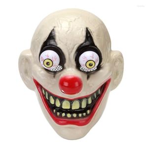 Masques de fête Masque effrayant de clown à nez rouge Halloween Spoof Horror Grin Chainsaw Murderer Killer Film Masque