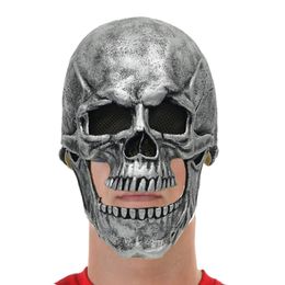 Reneecho Halloween Party Masque Squelette Effrayant Pour Adultes Argent Et Masques De Crâne D'or Pleine Tête Masque En Latex Fantôme Cosplay Accessoires 230922