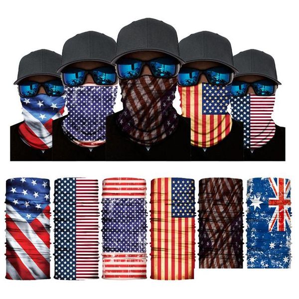 Máscaras de fiesta Máscara facial reutilizable American Reino Unido Alemania Canadá Impresión de bandera Máscaras protectoras de ciclismo ajustables lavables 12 Ho Dheoz