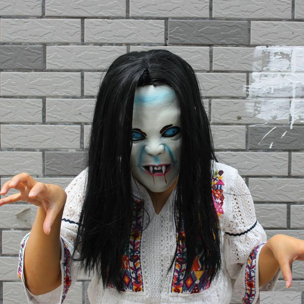 Máscaras de fiesta Máscara de Sadako Disfraz de Halloween Devil Cosplay Scary Terror Vendetta Plover Zombie Bride Drop Delivery Home Garden Festive S Dhoyz