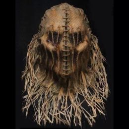 Feestmaskers Scarecrow Mask Horror Halloween Creatief kostuumhoofddeksel voor maskerade Cosplay Scary Props 230817