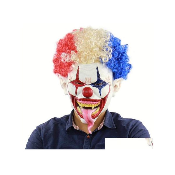 Masques de fête Masque de clown effrayant Sile Halloween Drop Delivery Home Garden Fournitures de fête Dhveu