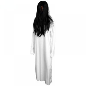 Máscaras de fiesta Disfraz de fantasma aterrador Exquisito vestido de novia fantasma Halloween Horror Cosplay Disfraz Blanco Sadako Cosplay Traje 220927