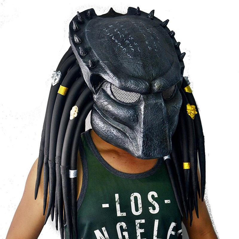 Maski imprezowe przerażające lateksowy Predator Predator Cosplay Dekoration