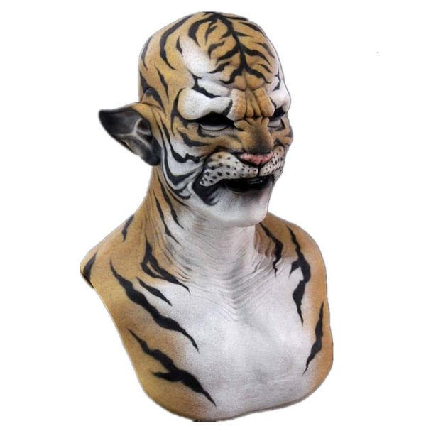 Masques de fête Effrayant Tigre Animal Masque Halloween Carnaval Night Club Mascarade Coiffures Masques Classique Performance Cosplay Costume Props 230313