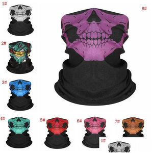 Masques De Fête Sans Couture Mtifunction Magique Skl Écharpe Demi Masque Visage Vélo En Plein Air Turban Équitation Cache-Cou Halloween Costume Vt0559 D Dhsrl