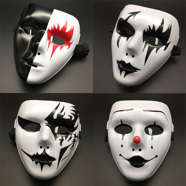 Máscaras de fiesta que venden accesorios de Halloween Mascarada de mascarilla completa Hip Hop Adultos pintados a mano de baile callejera de blanco 230814