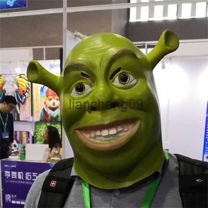 Masques de fête Shrek Latex Masques Halloween Animal Party Green Monster Masque Film Cosplay Prop Adulte Fantaisie Robe Party Alien Costume Head Cover x0907