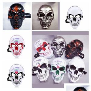 Feestmaskers Skelet Horror Masker Halloween Crack Skl Scream Masquerade Adt Fl Face Retro El C209 Drop Delivery Huis Tuin Feestelijk Su Otkzu