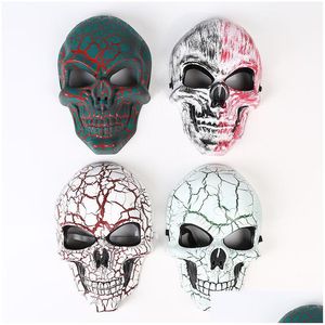 Masques de fête Squelette Horreur Masque Halloween Crack Skl Scream Masquerade Masques Adt Fl Visage Rétro Fête 8Styles Gga2654 Maison Jardin Festi Otmav