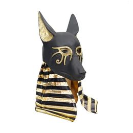 Masques de fête Snailify mythes égyptiens anciens mort Anubis loup masque facial casque en latex Halloween masques d'animaux pour adultes mascarade accessoires de fête 231006