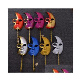 Feestmaskers Sparklestick Glitter Masquerade Mask - Middernacht Venetiaans bal Carnaval S Drop Delivery Home Garden Festive Supplie Dh4Mz