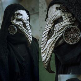 Party Maskers Steampunk Vogelsnavel Masker Cospaly Plague Doctor Halloween Latexhelm Mascarillas Masques Carnaval Kostuum Rekwisieten Drop Del D Dhnj9