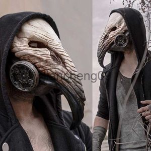 Party Maskers Steampunk Plague Doctor Masker Cosplay Lange Neus Vogelsnavel Latex Helm Carnaval Maskerade Halloween Party Kostuum Rekwisieten x0907