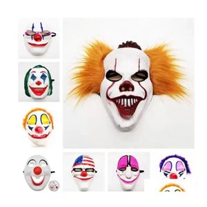 Máscaras de festa Stock Pvc Halloween Mask Scary Clown Payday 2 Para Masquerade Cosplay Horrible Fy7941 0730 Drop Delivery Home Ga Homefavor Dha3V
