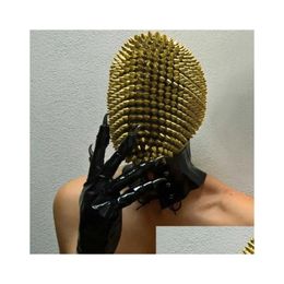 Masques de fête cloutés Er Halloween Face Spikes fl Jewel Cosplay Funny Novelty Surprise Prank Joke, veuillez comprendre la livraison Drop Home G Dhasg