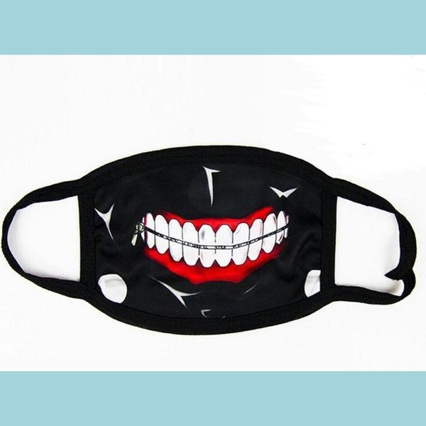 Máscaras de fiesta terribles máscaras de dientes de la cremallera adt adolescente fantasía fantasía de la mitad inferior mufa mufla reutilizable polvo caliente algodón a prueba de viento dhglk