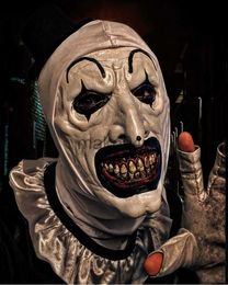 Masques de fête Terrifier Art Le Masque d'Horreur de Clown Cosplay Drôle Mal Joker Chapeau Masques en Latex Halloween Costume de Fête Accessoires J230807