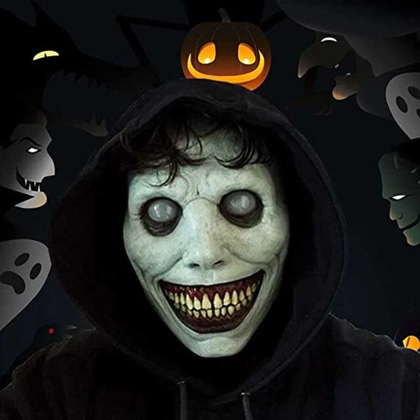 Masques de fête Terrifiant Masque Halloween Souriage Devil Face Evil Rôle jeu Propul Dressing Vêtements Accessoires Q240508