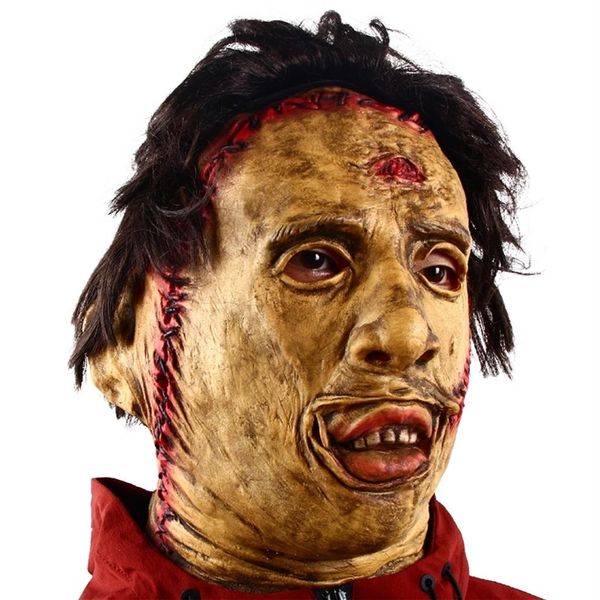 Masques de fête Texas Chainsaw Massacre Leatherface Masque Halloween Horreur Déguisement Cosplay Latex 220909223E