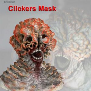 Máscaras de fiesta The Last of Us Clickers Mask Horror Game Zombie Mask Fiesta de Halloween Cosplay Accesorios de disfraces Látex Máscara de cabeza completa T230905