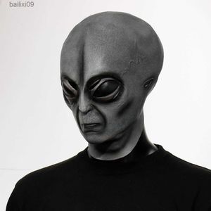Masques de fête UFO Alien Masque Gants 51 Zone Cosplay Organisme Extraterrestre Monstre Crâne Latex Casque Mains Halloween Party Costume Props T230905