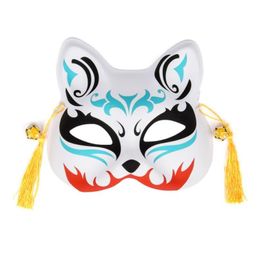 Feestmaskers Uni Japanse Vos Feestmasker Met Kwastjes Bel Niet-giftig Cosplay Handgeschilderd 3D Kostuums Rekwisieten Accessoires Drop Delivery H Dh1Fg