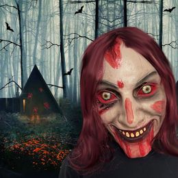 Masques de fête unisexe film effrayant le masque mort maléfique hausse horreur femme fantôme démon masque en latex Halloween Cosplay masques effrayants accessoires de mascarade 230905