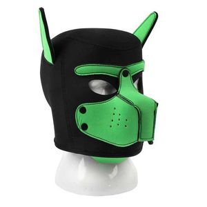 Feestmaskers unisex sexy heren kleding dames latex open mond hondenhoofd apparatuur volledig gezicht fetisj masker gebruikt voor Halloween puppy -game feesten q240508