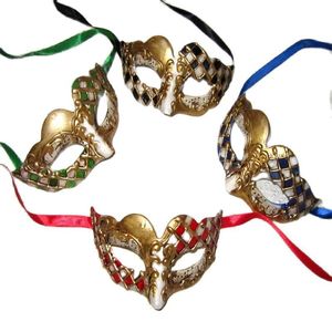 Feestmaskers Venice masker handgemaakte masker man voor feesten gouden diamant maskerade mardi gras venetië kostuum carnaval masque cadeaus 230206