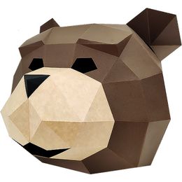 Version des masques de fête de Souring Teddy Bear Head Set Creative Hand Toys 3D Animal Carnival Party Supplies 230313