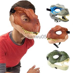 Masques de fête Couvre-chef de dinosaure gravé avec éclat Masques de fête Émulsion à couper le souffle Costume de dinosaure inspiré du film pour Halloween x0802