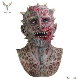 Máscaras de fiesta Waylike Halloween Horror Scary Mask Latex FL Head Casco para disfraz Cosplay Vestido X0803 Entrega de gota Home Garden Festi Dhtbz