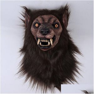 Feestmaskers Weerwolf Dieren Wolf Realistisch Cosplay Latex Maskers Halloweenkostuums Accessoires Carnaval Hoofddeksels Rekwisieten 220523 Drop D Dhqsw